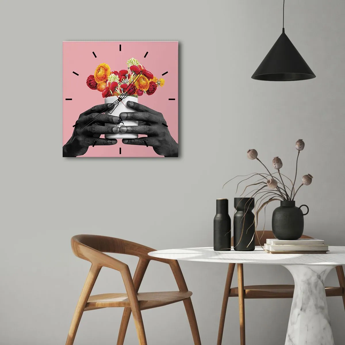 Horloge murale - Pendule murale - Apothéose de la vie - 40x40 cm