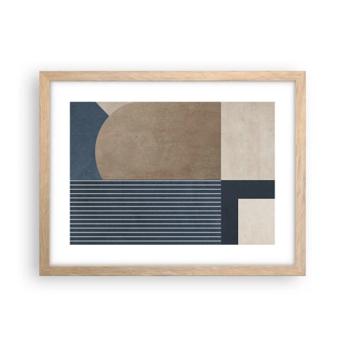 Affiche dans un chêne clair - Poster - Composition simple et en rondeur - 40x30 cm