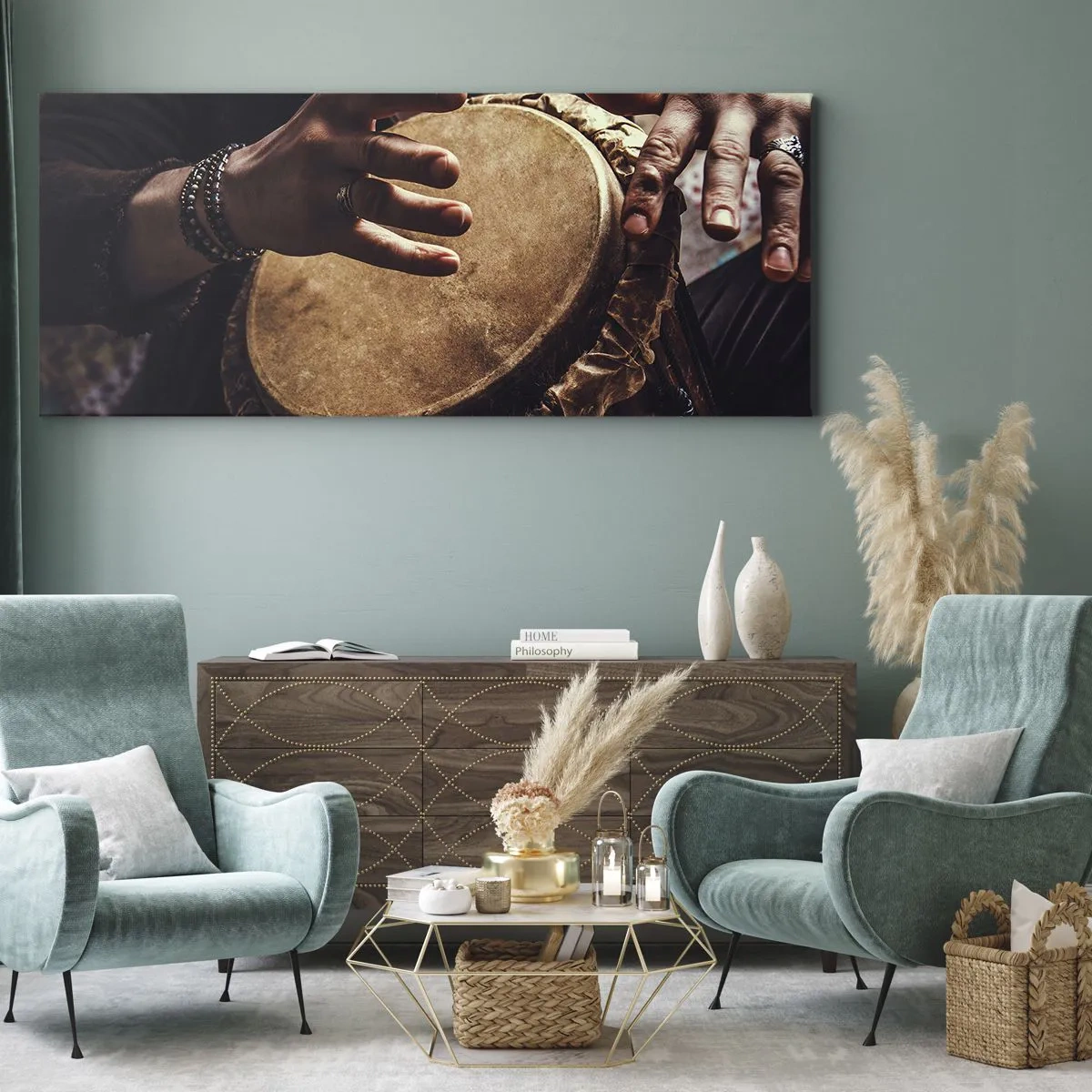 Impression sur toile - Image sur toile - Au rythme du coeur - 100x40 cm