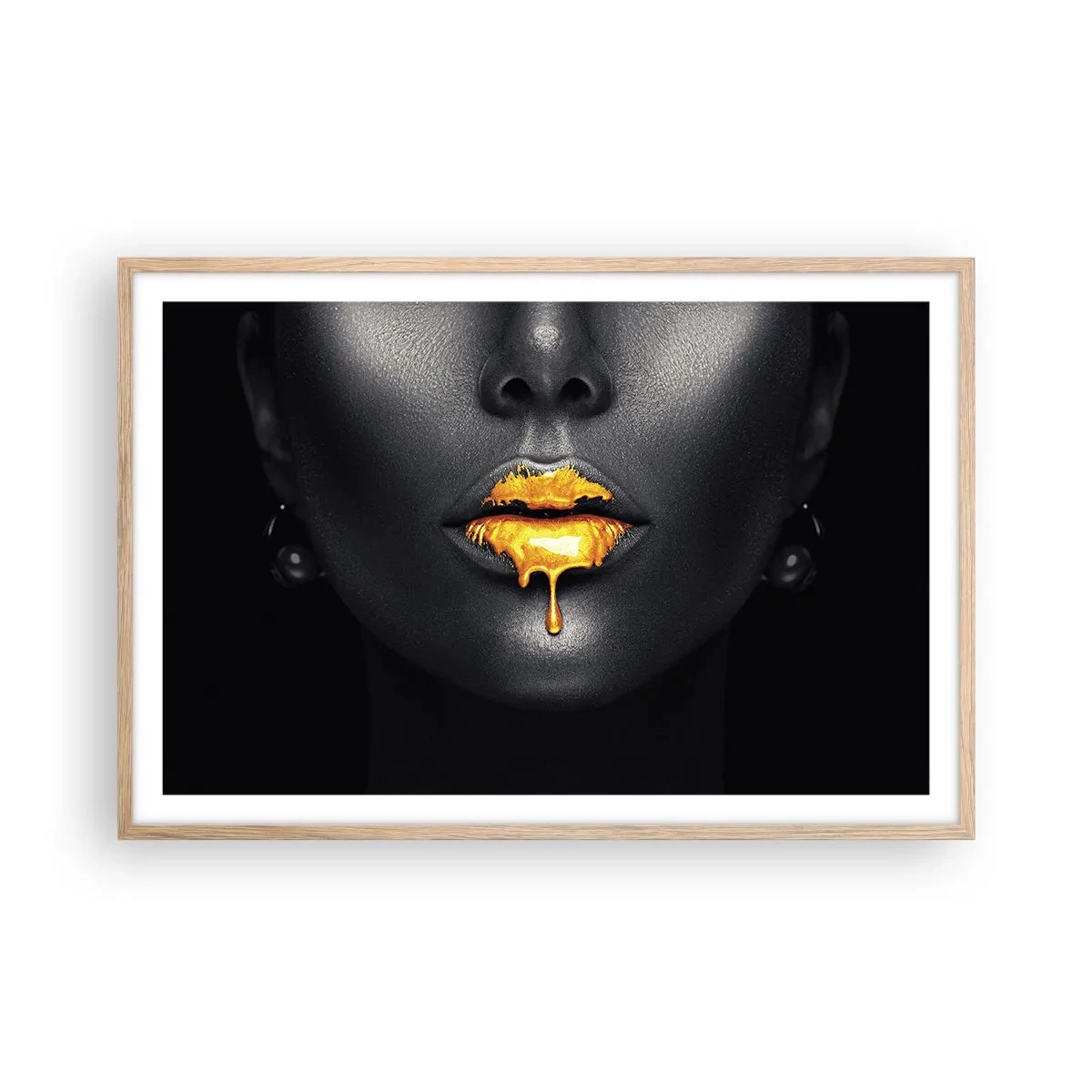 Affiche dans un chêne clair - Poster - Bouche d'or - 91x61 cm
