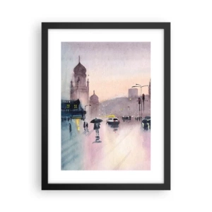 Affiche dans un cadre noir - Poster - Dans une brume pluvieuse - 30x40 cm