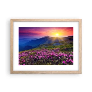 Affiche dans un chêne clair - Poster - … Et autour, ça sent le pin des montagnes et l'odeur de la prairie - 40x30 cm