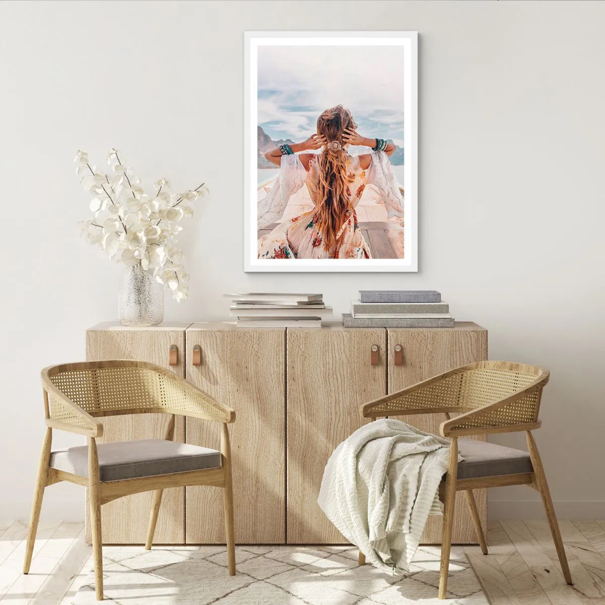 Affiche dans un cadre blanc - Poster - En route vers le bonheur - 61x91 cm