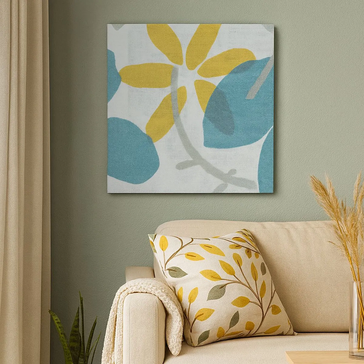 Impression sur toile - Image sur toile - Wśród lazurowych liści - 30x30 cm