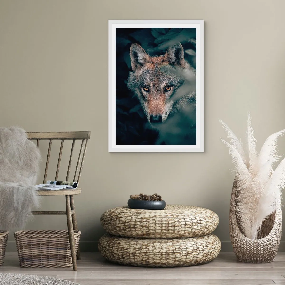 Affiche dans un cadre blanc - Poster - Chasseur - 70x100 cm