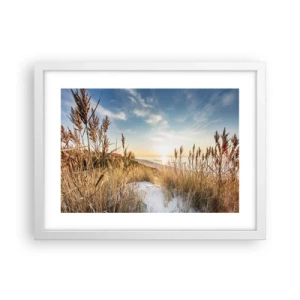 Affiche dans un cadre blanc - Poster - Plage du nord - 40x30 cm