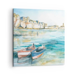 Impression sur toile - Image sur toile - Paysage dans l'azur - 60x60 cm