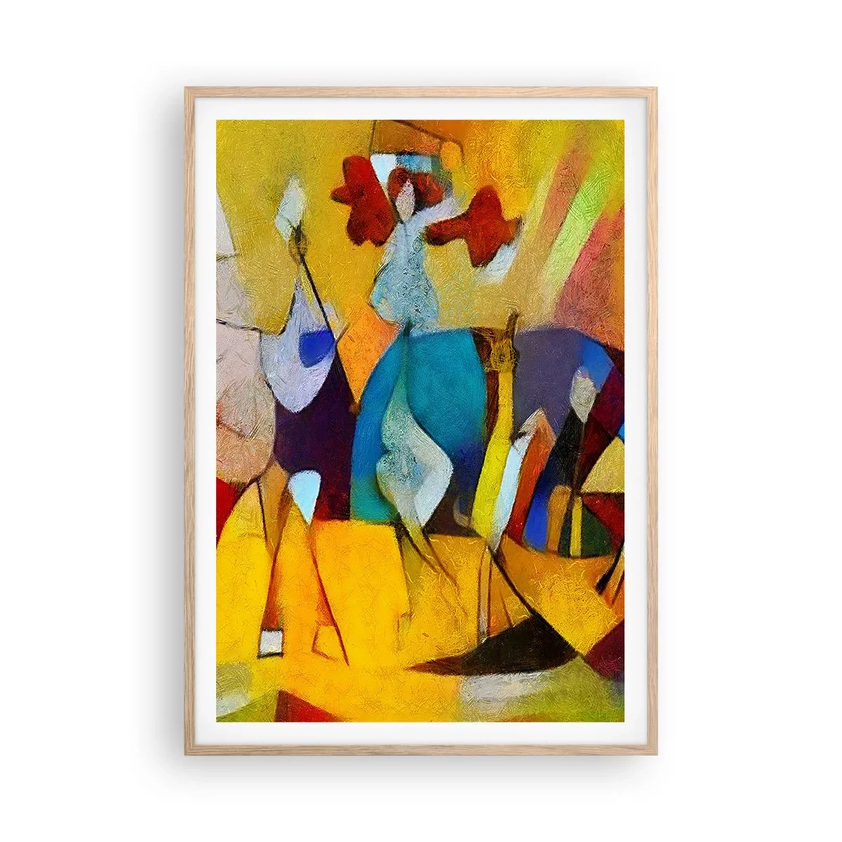 Affiche dans un chêne clair - Poster - Soleil - vie - joie - 70x100 cm