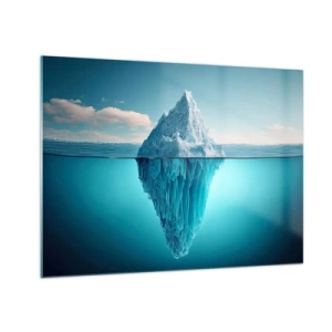 Impression sur verre - Image sur verre - Un iceberg flottant dans l'océan dont une partie est visible sous l'eau. - 70x50cm - Reine de Glace - Décoration murale moderne pour le salon et la chambre ARTTOR