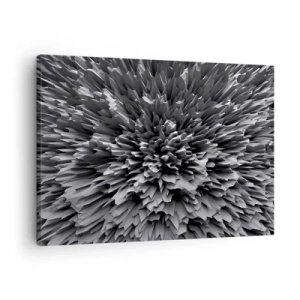 Impression sur toile - Image sur toile - Structure abstraite en nuances de gris - 70x50cm - Ça ne peut pas être plus dur que ça - Décoration murale moderne pour le salon et la chambre ARTTOR