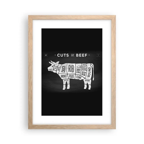 Affiche dans un chêne clair - Poster - L'art de la découpe - 30x40 cm