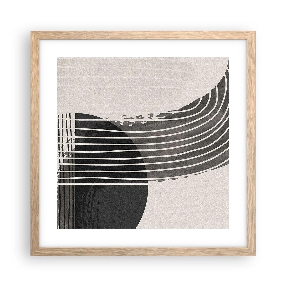 Affiche dans un chêne clair - Poster - Aller et retour - 40x40 cm