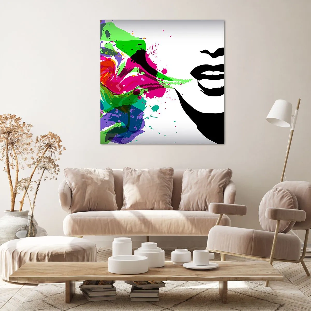 Impression sur toile - Image sur toile - Une histoire aux couleurs de l'arc-en-ciel - 70x70 cm