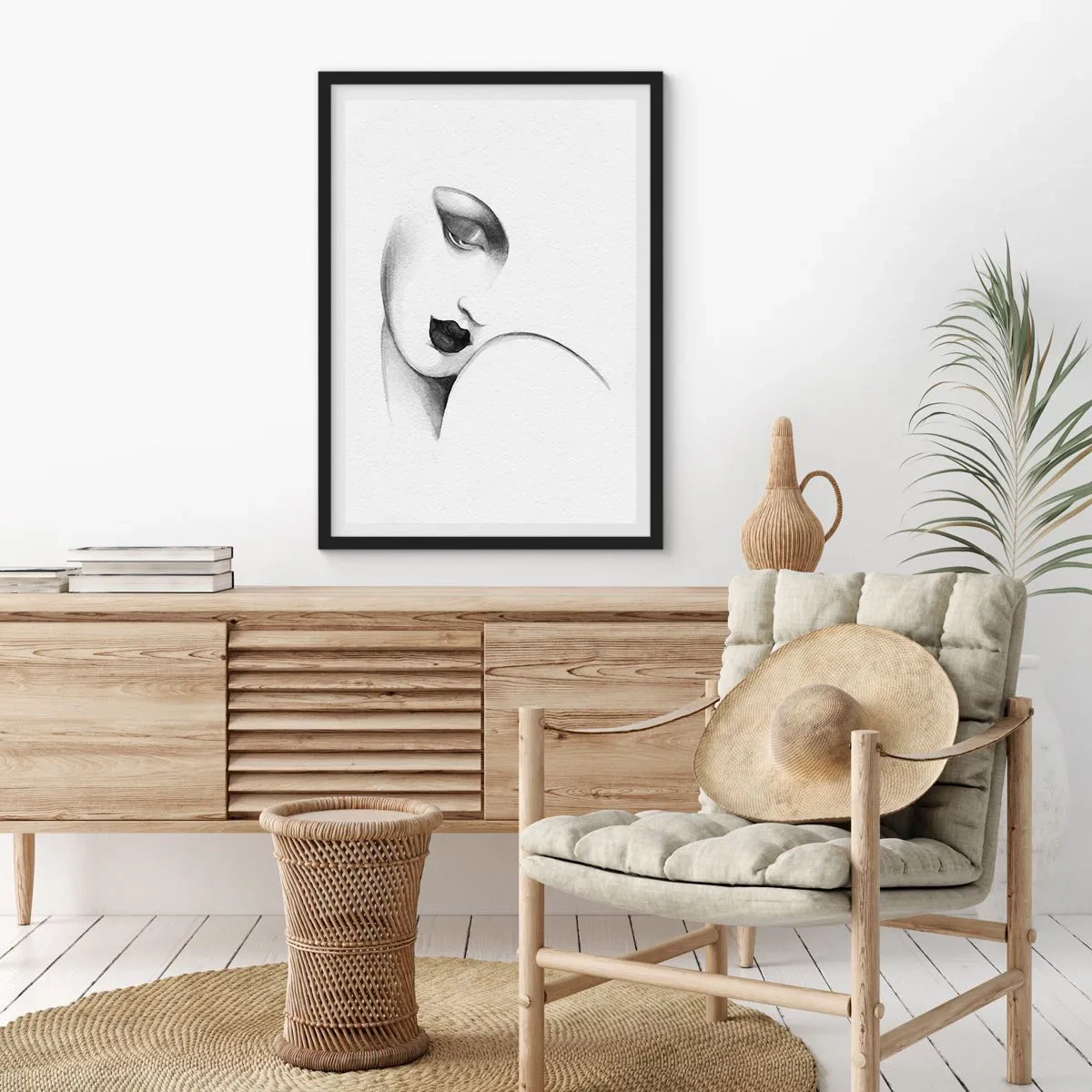 Affiche dans un cadre noir - Poster - Dans le style de Lempicka - 30x40 cm