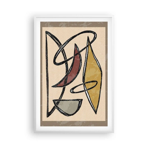 Affiche dans un cadre blanc - Poster - Composition – arcs et ovales - 61x91 cm
