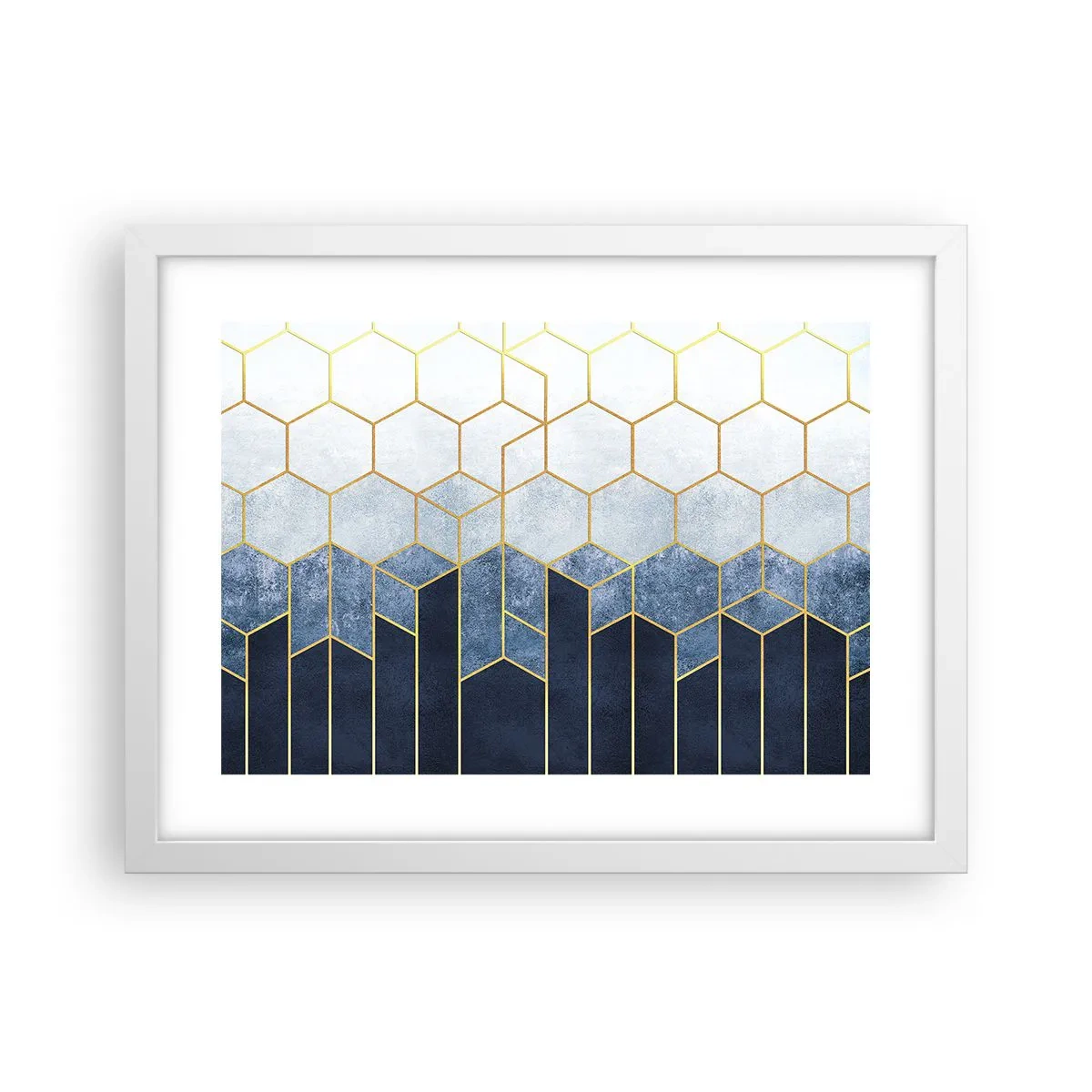 Affiche dans un cadre blanc - Poster - Composition en rythme syncopé - 40x30 cm