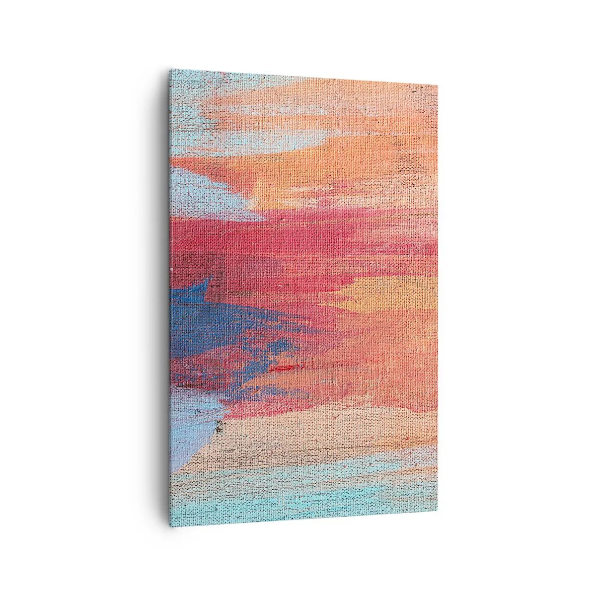 Impression sur toile - Image sur toile - Coups de pinceau abstraits et colorés - 80x120cm - Ecoulement de l'arc-en ciel - Décoration murale moderne pour le salon et la chambre ARTTOR