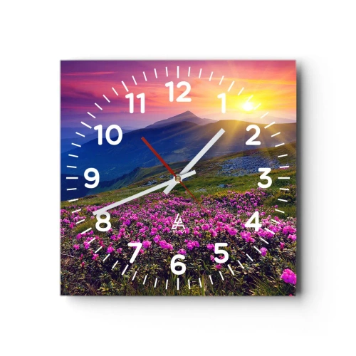 Horloge murale - Pendule murale - … Et autour, ça sent le pin des montagnes et l'odeur de la prairie - 40x40 cm