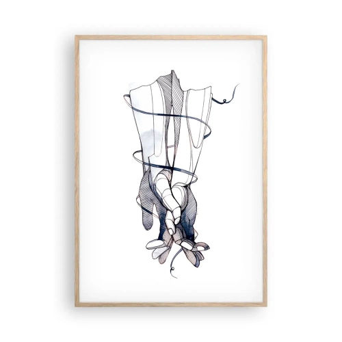 Affiche dans un chêne clair - Poster - Étude du touché - 70x100 cm