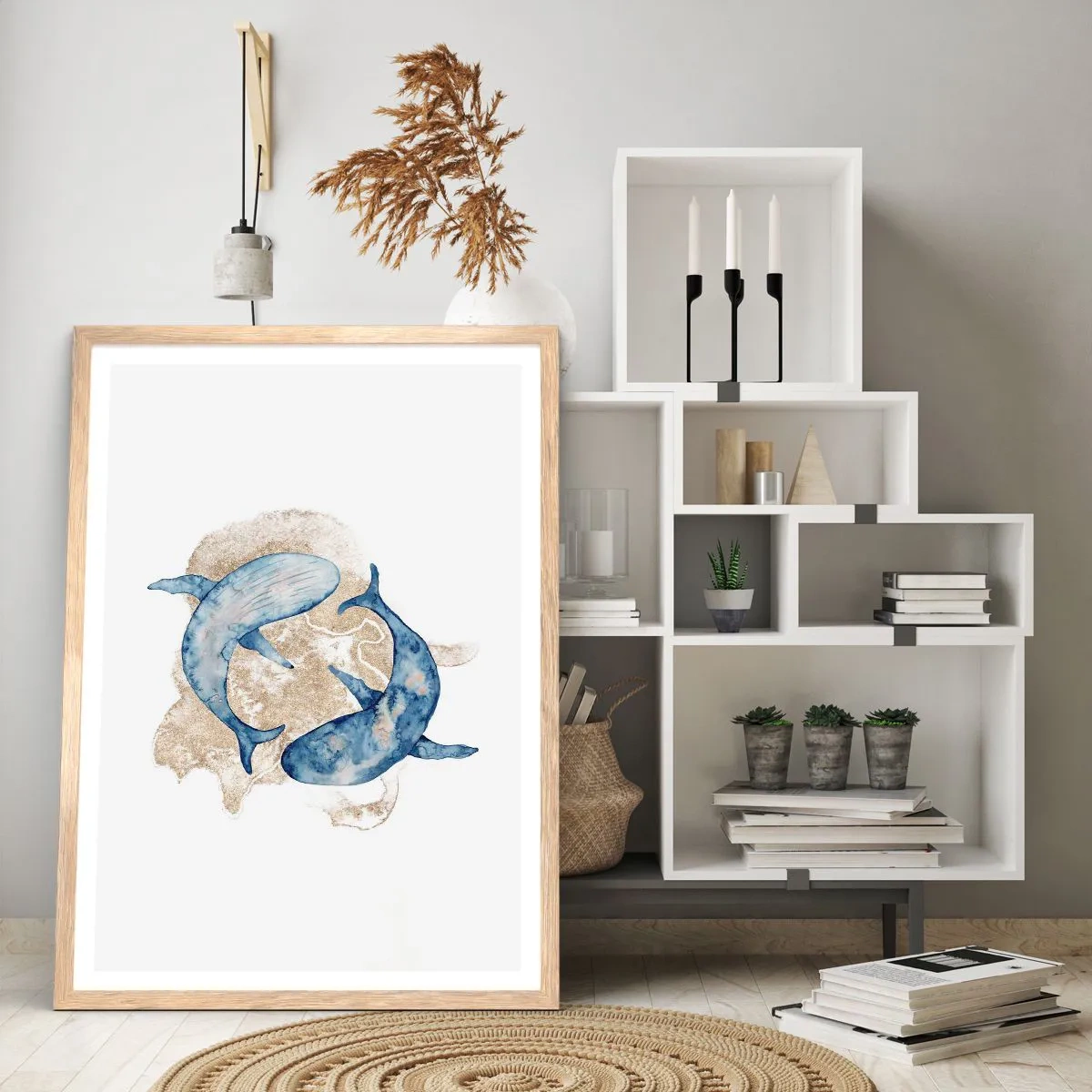 Affiche dans un chêne clair - Poster - Amis ou amoureux? - 40x50 cm