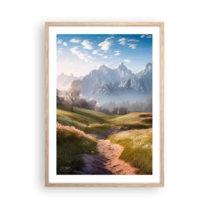 Affiche dans un chêne clair - Poster - Vallée idyllique - 50x70 cm