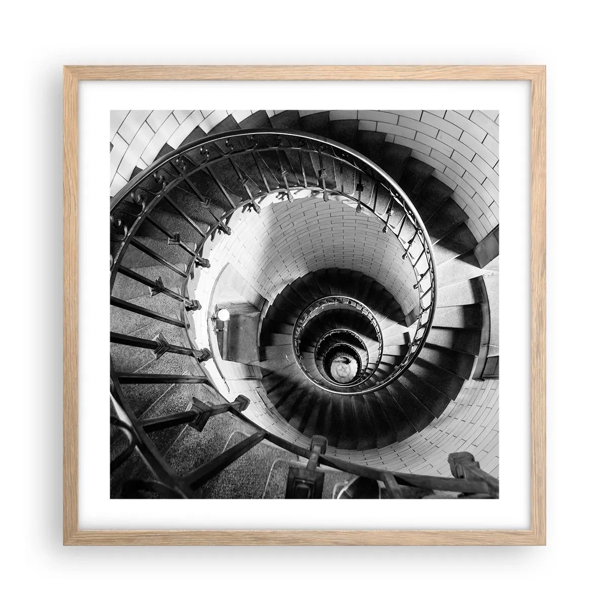 Affiche dans un chêne clair - Poster - De plus en plus haut - 50x50 cm