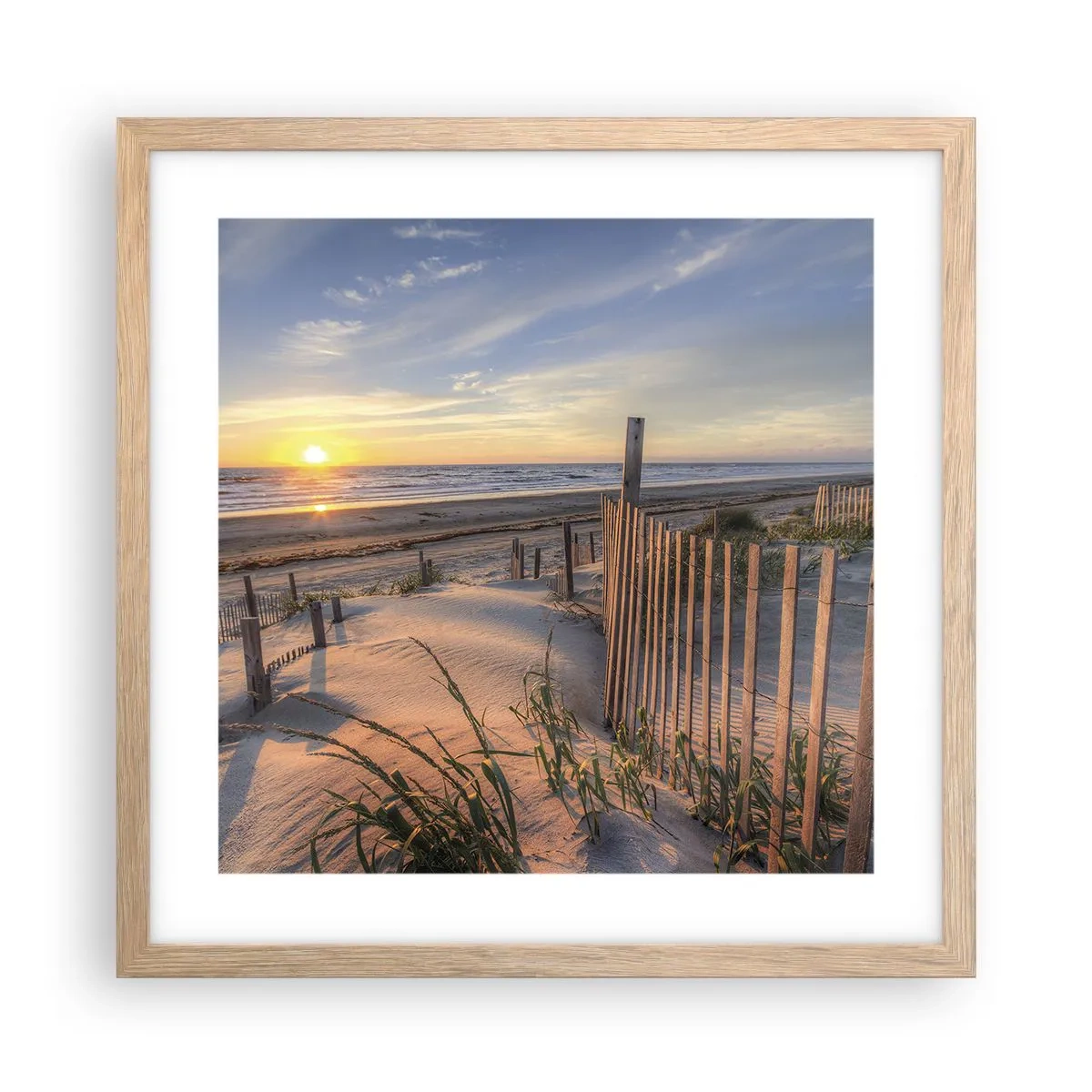 Affiche dans un chêne clair - Poster - Ombre et brillance du vent - 40x40 cm