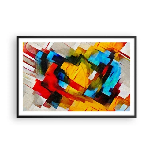 Affiche dans un cadre noir - Poster - Une superposition multicolore - 91x61 cm