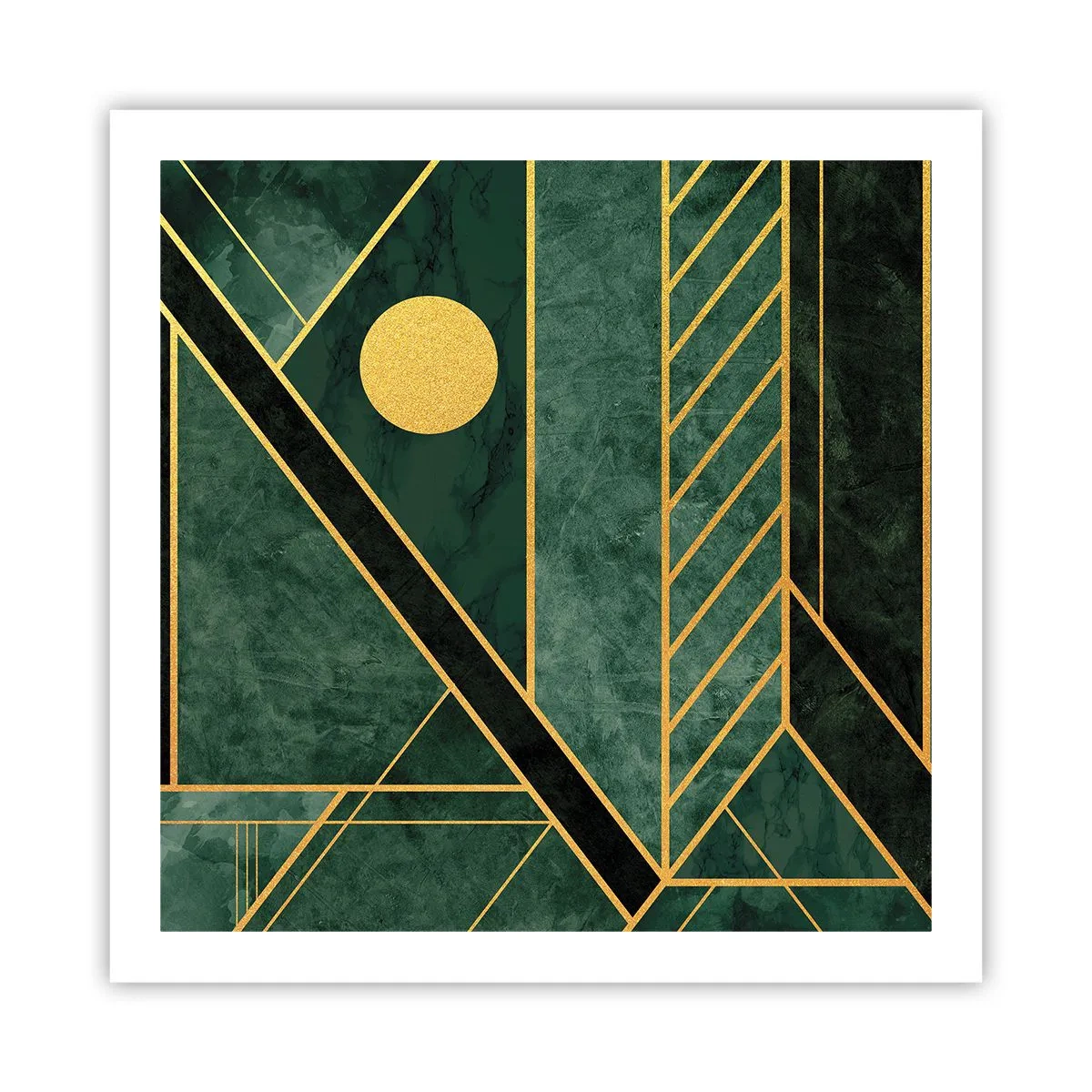 Affiche - Poster - Dynamique or et azur - 60x60 cm