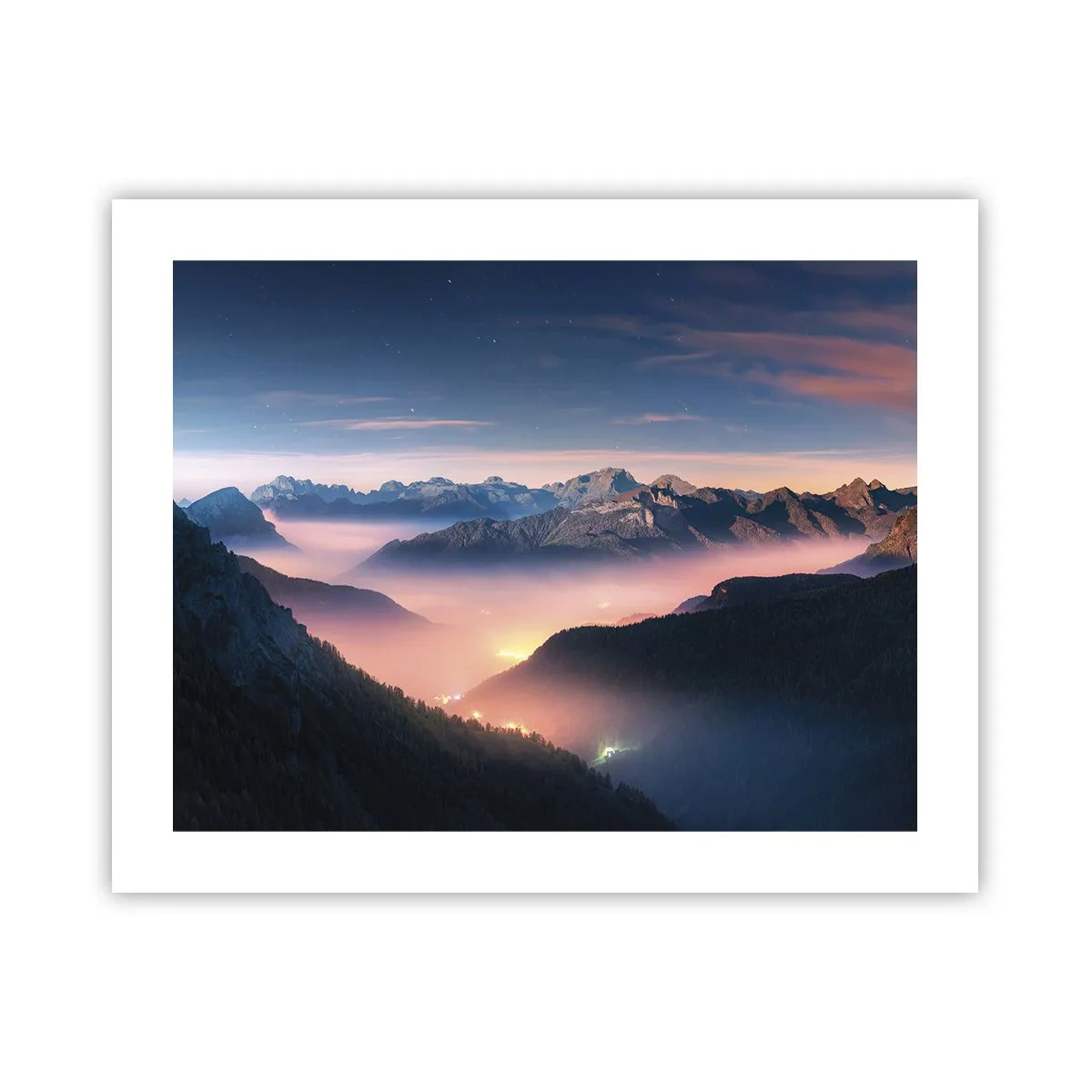 Affiche - Poster - Lumière dans les vallées - 50x40 cm