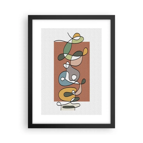 Affiche dans un cadre noir - Poster - Abstraction : danse colorée - 30x40 cm