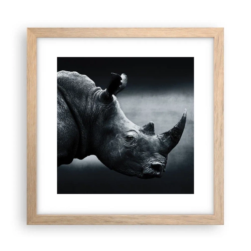 Affiche dans un chêne clair - Poster - Le profil droit - 30x30 cm