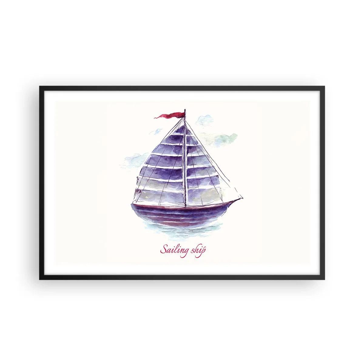 Affiche dans un cadre noir - Poster - Plein de voiles et d’eau calme - 91x61 cm