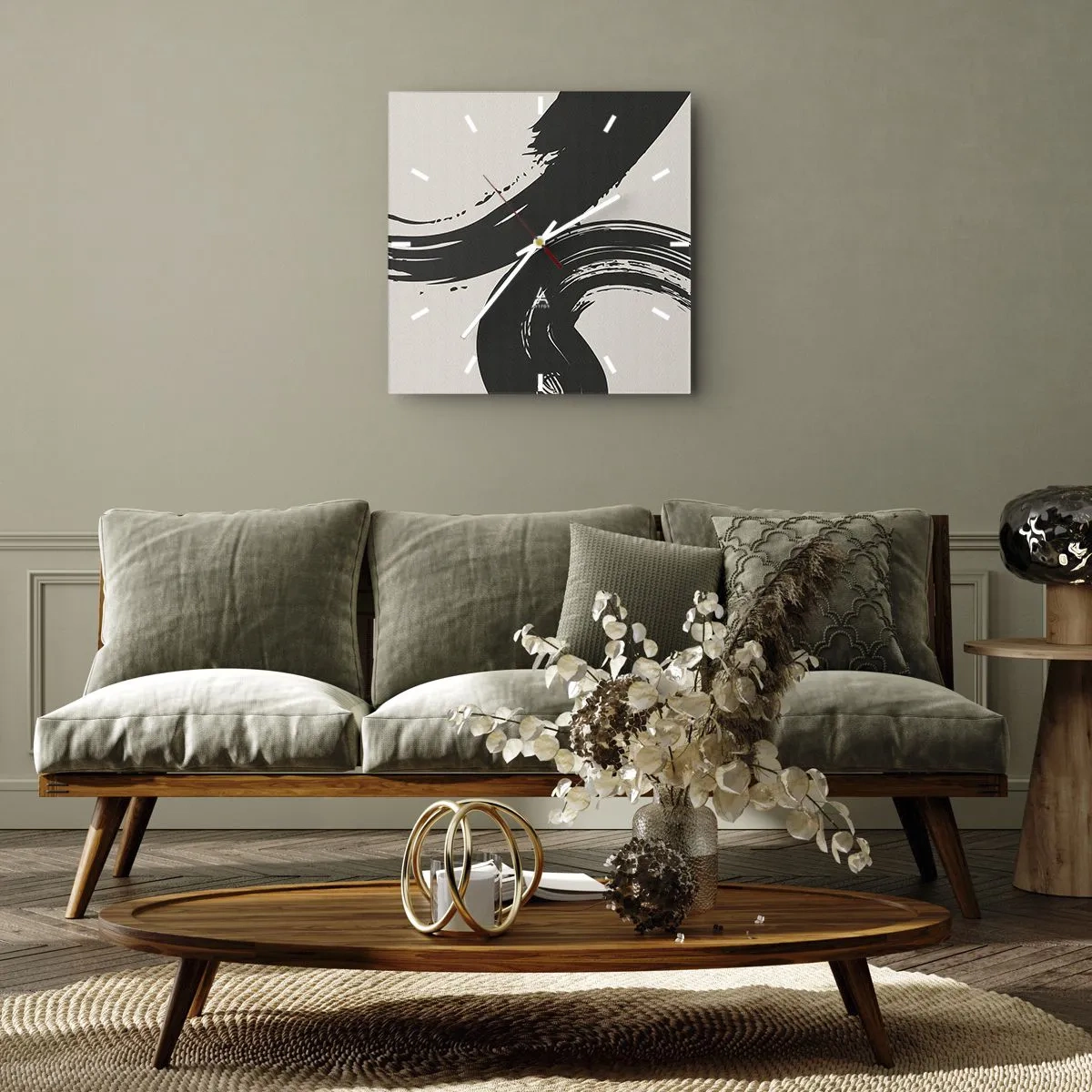 Horloge murale - Pendule murale - Balayage circulaire - 40x40 cm