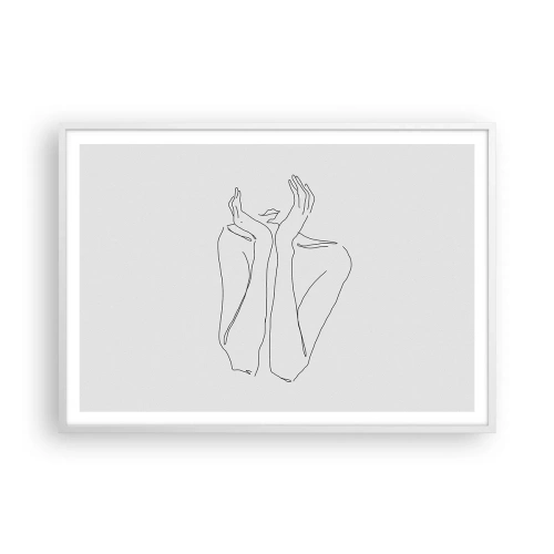 Affiche dans un cadre blanc - Poster - De quoi rêvent les femmes - 100x70 cm