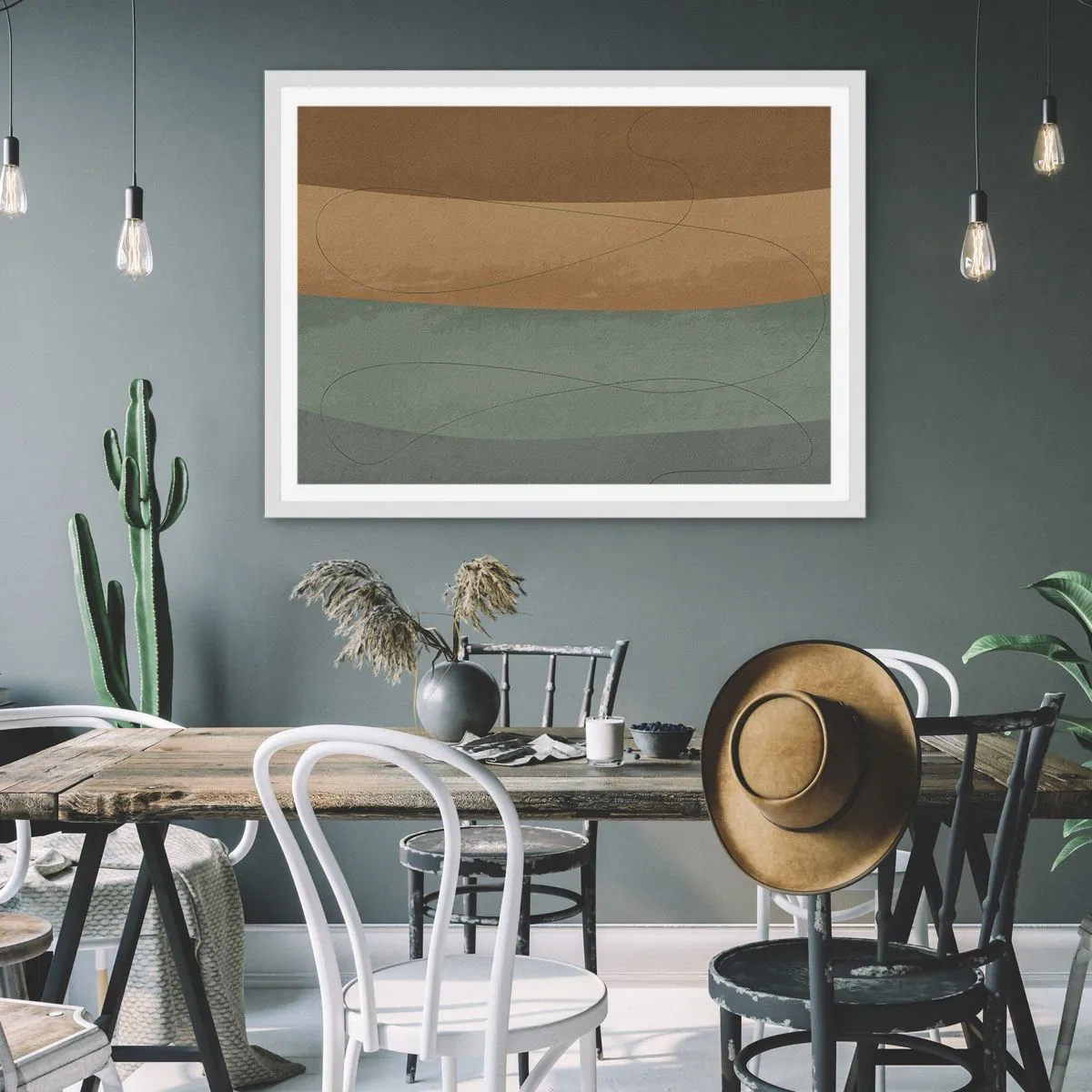 Affiche dans un cadre blanc - Poster - Composition horizontale - 91x61 cm