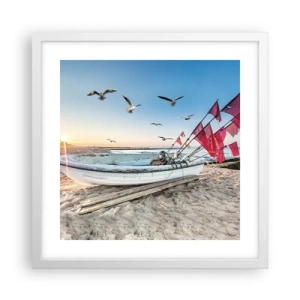 Affiche dans un cadre blanc - Poster - Repos mérité - 40x40 cm