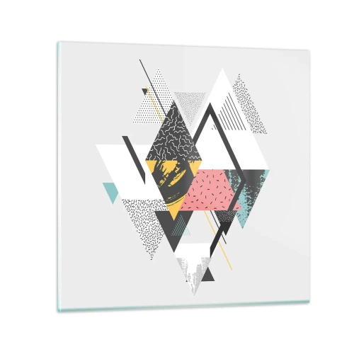 Impression sur verre - Image sur verre - Variation sur triangle et losange - 70x70 cm