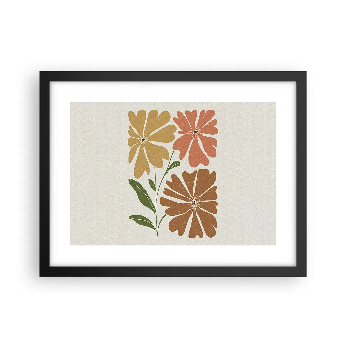 Affiche dans un cadre noir - Poster - Nature et géométrie - 40x30 cm