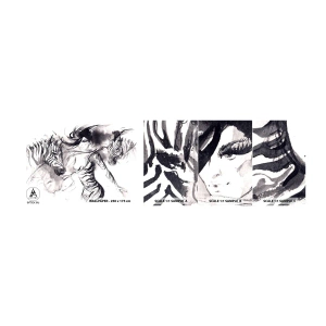 Échantillon de Papier Peint Autocollant Deluxe Sticker - Danse avec les zèbres - Abstraction, Femme, Côtes - 100x30 cm