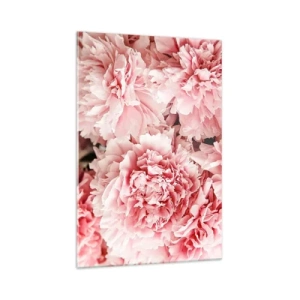 Impression sur verre - Image sur verre - Pivoines roses subtiles dans un décor délicat - 70x100cm - Rêve rose - Décoration murale moderne pour le salon et la chambre ARTTOR