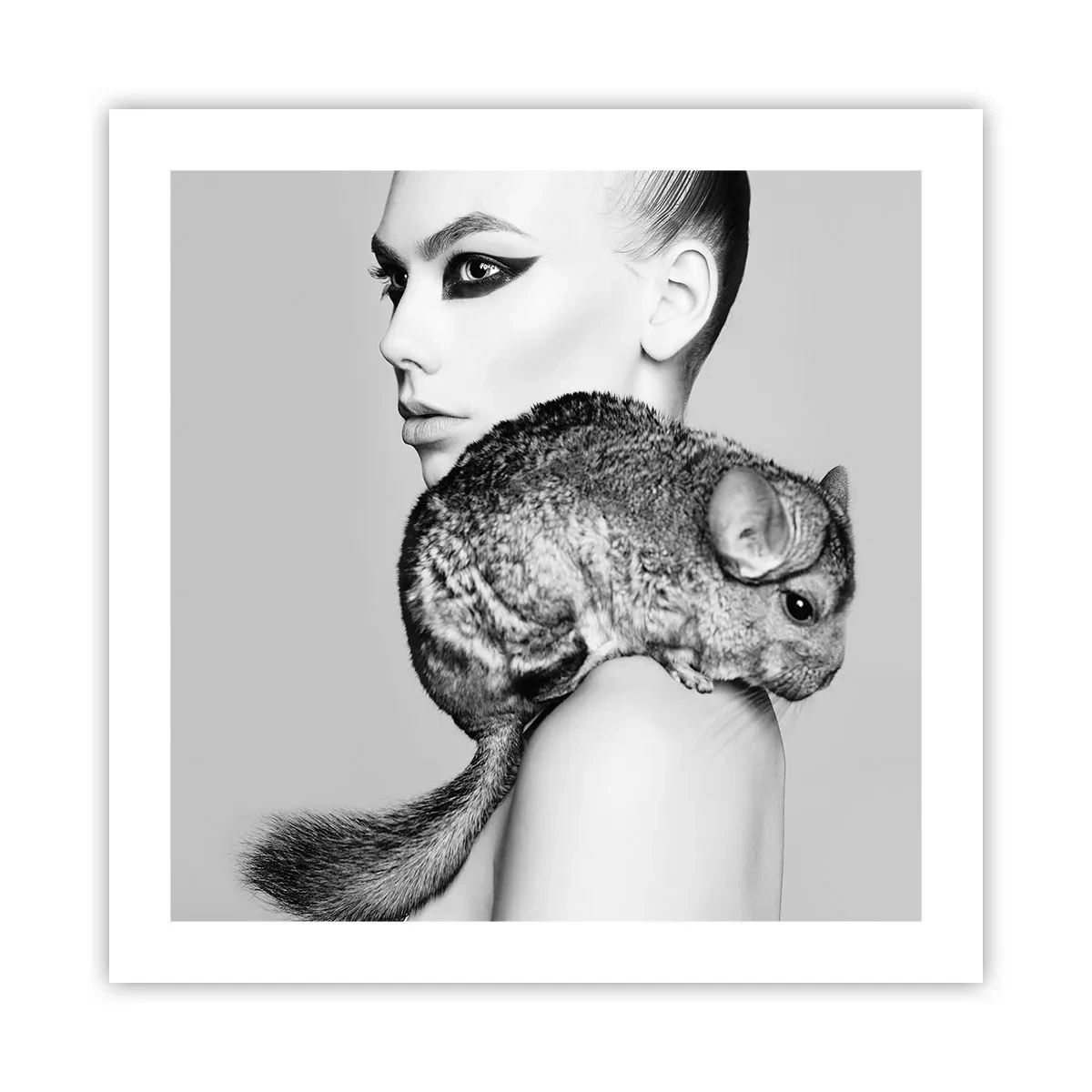 Affiche - Poster - Dame au chinchilla - 50x50 cm