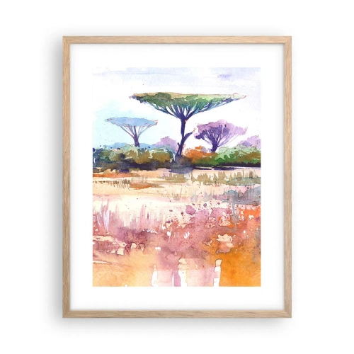 Affiche dans un chêne clair - Poster - Couleurs de savane - 40x50 cm