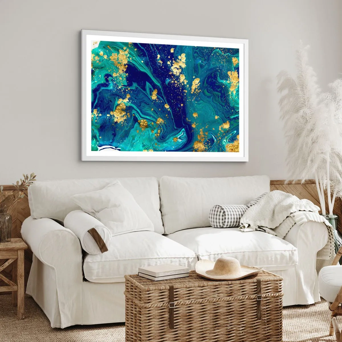 Affiche dans un cadre blanc - Poster - Les pétales du soleil - 40x30 cm