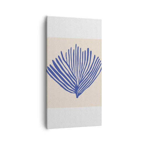 Impression sur toile - Image sur toile - Éventail bleu - 55x100 cm