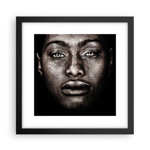 Affiche dans un cadre noir - Poster - Une larme - 30x30 cm