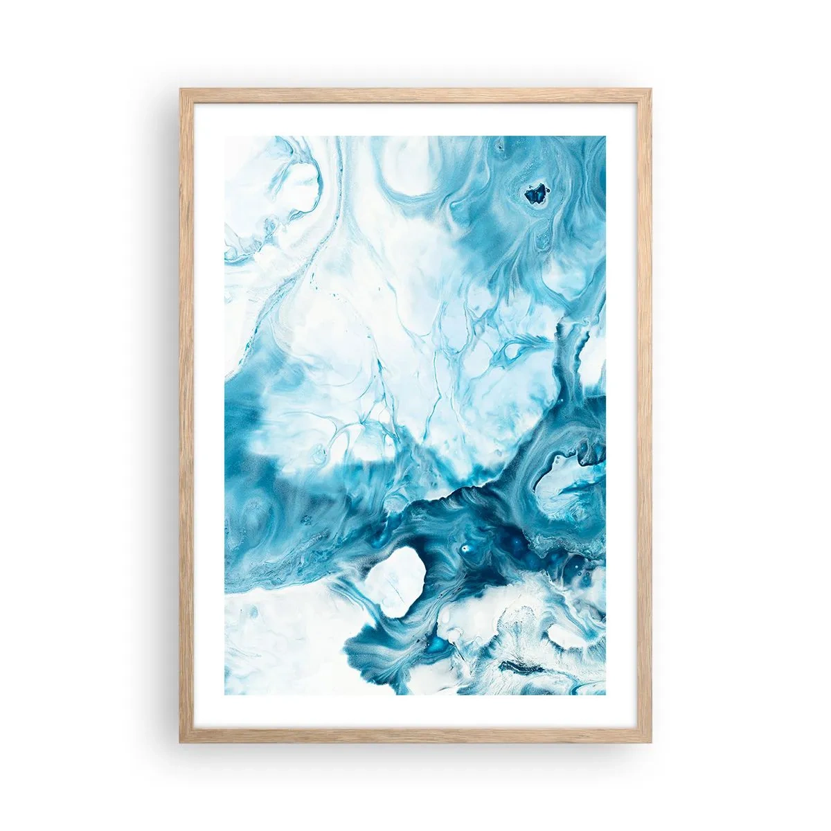 Affiche dans un chêne clair - Poster - Concert de bleu - 50x70 cm