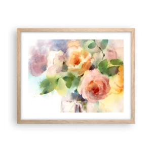 Affiche dans un chêne clair - Poster - Délicat comme l'aquarelle - 50x40 cm