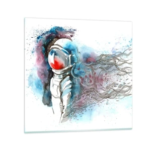 Impression sur verre - Image sur verre - Seul avec l'espace - 30x30 cm