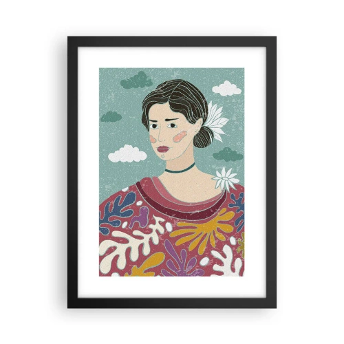 Affiche dans un cadre noir - Poster - Avec de la mélancolie dans les yeux - 30x40 cm